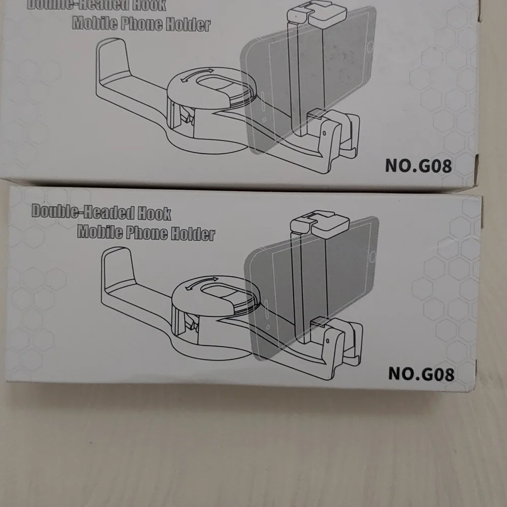 Vehicle Headrest Double-Headed Hook Mobile Phone Hook 2 pack